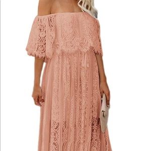 Lace maxi dress off the shoulder